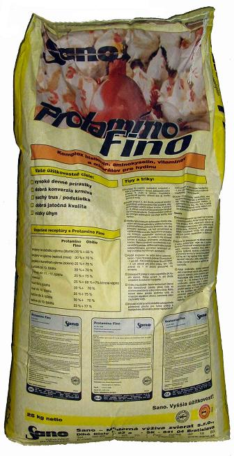 SANO PROTAMINO FINO - Univ.koncentrát na výrobu kŕmnej zmesi pre hydinu 25kg 4455